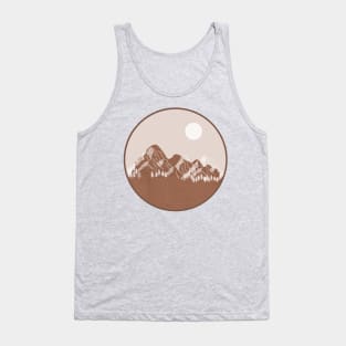 Boho Circle Shape Warm toned landscape Mounted Print Tank Top